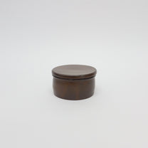 Korean Onggi Earthenware Flat Round Jar with Lid, 2 Sizes
