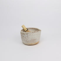 Wood-fired Shino Ceramic Katakuchi 片口 Matcha Whisking Bowl