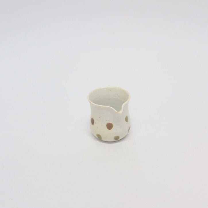 Korean Wood-fired Porcelain Dotted Gaiwan Teapot, Cooling Vessel &amp; Tea Cup