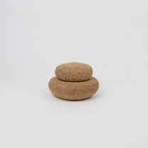 Ceramic Stacking Cairn Container with a Lid, Mini Light Brown