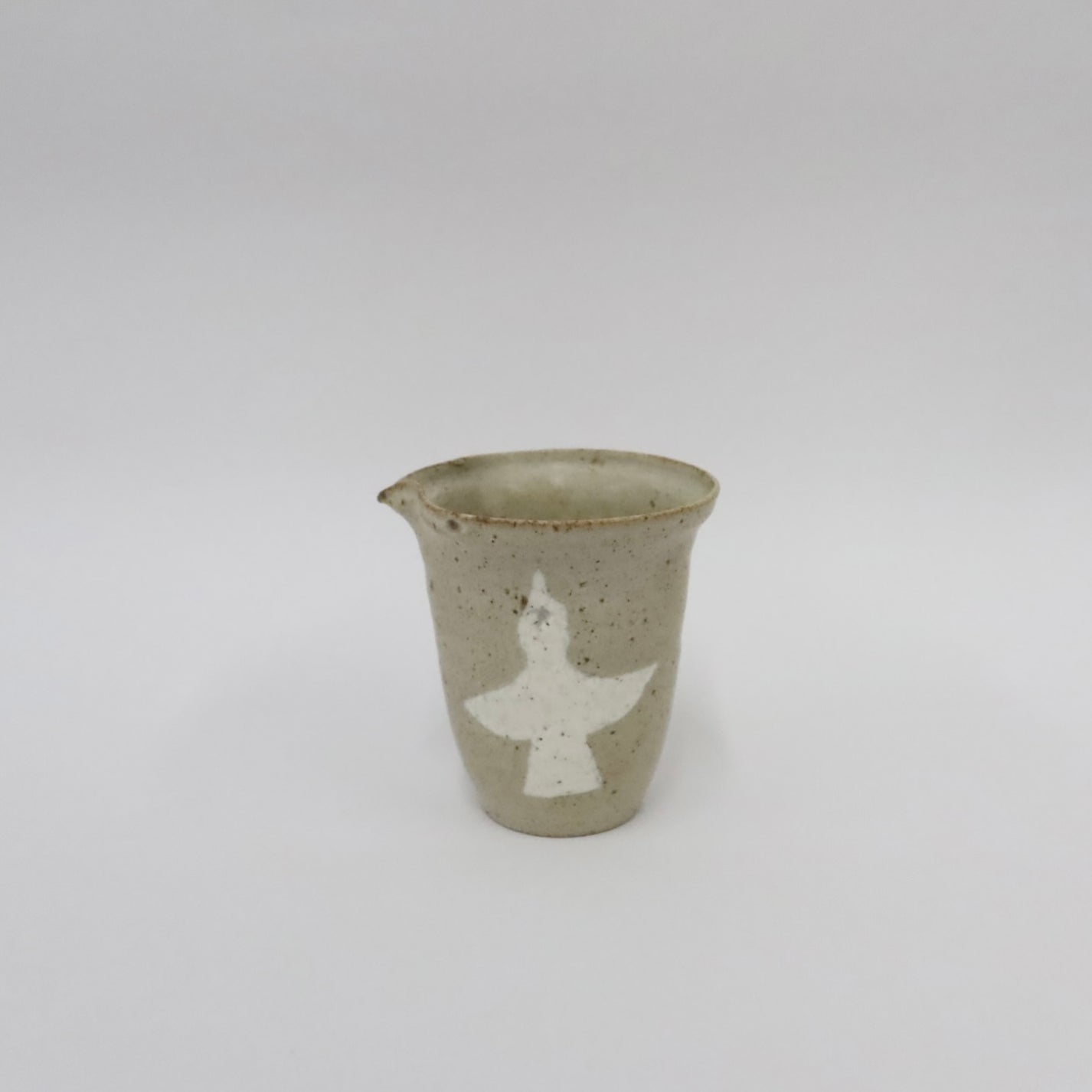 Korean Wood-Fired Ash-Glazed Pouring Vessel with Sanggam Inlaid Birth Patterns