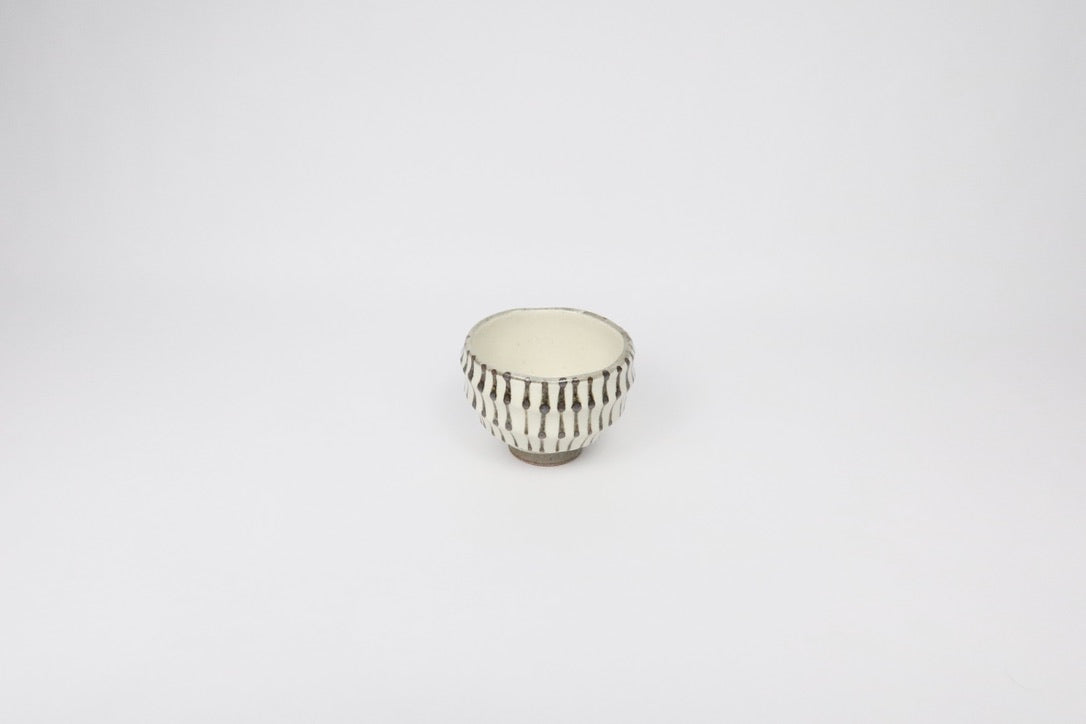 Japanese Mino-yaki Carved Ceramic Tea Cup