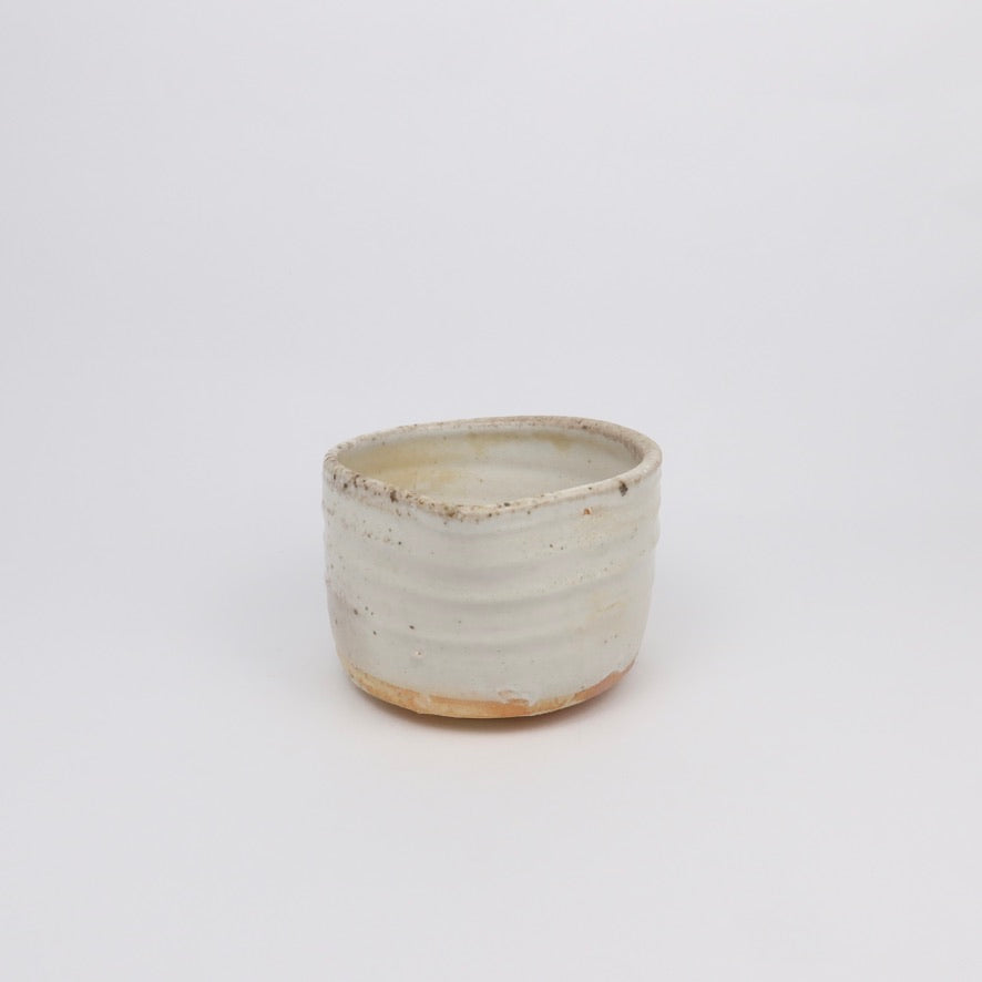 Wood-fired Shino Ceramic Katakuchi 片口 Matcha Whisking Bowl