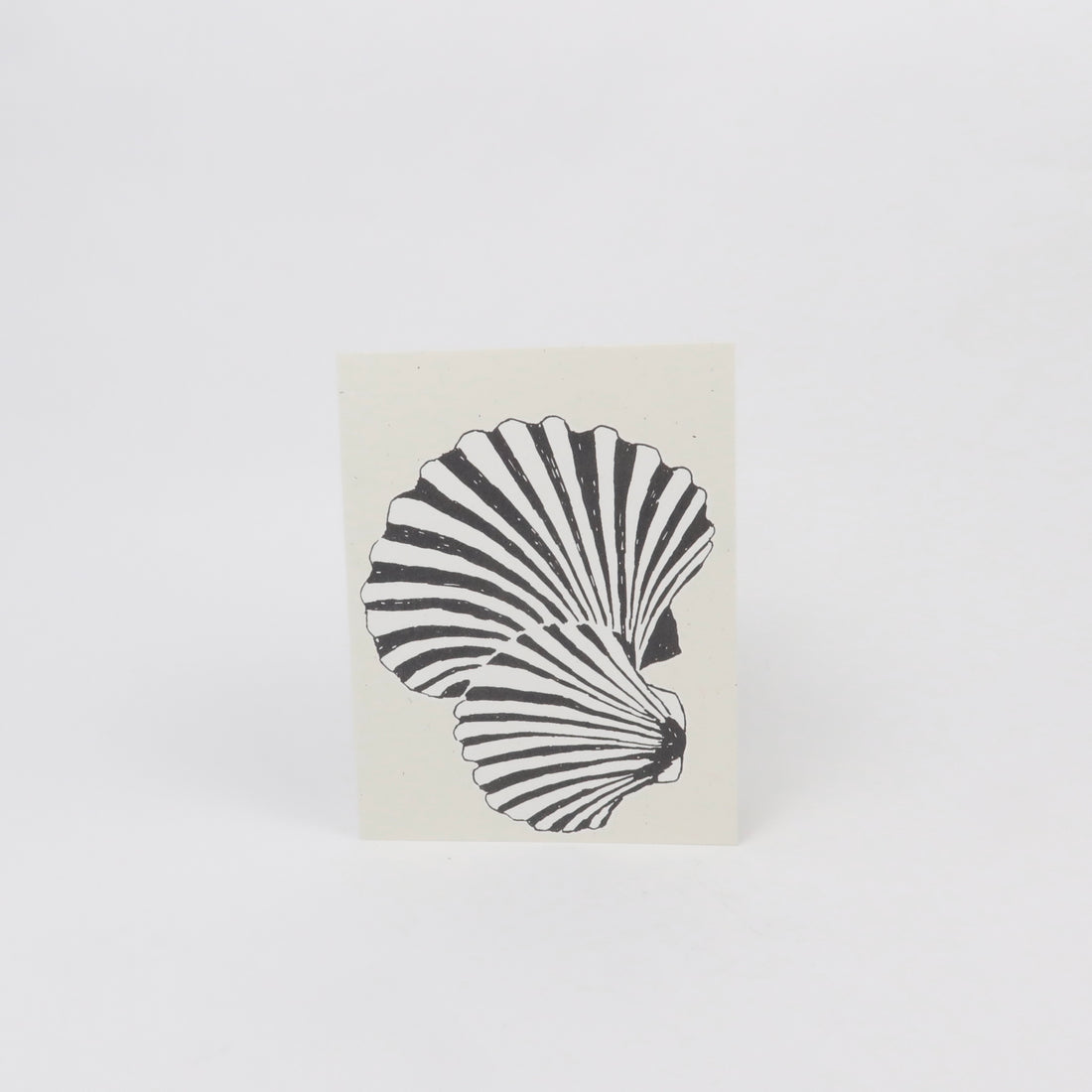 Hand Silk-screened Scallop Shells Blank Card
