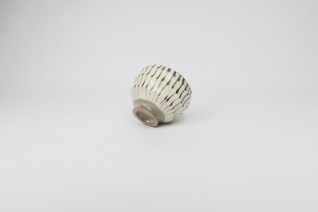 Japanese Mino-yaki Carved Ceramic Tea Cup