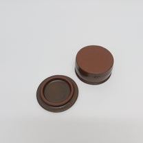 Korean Onggi Earthenware Flat Round Jar with Lid, 2 Sizes