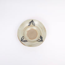 Japanese Ceramic Plate, Abstract Brushwork, Beige