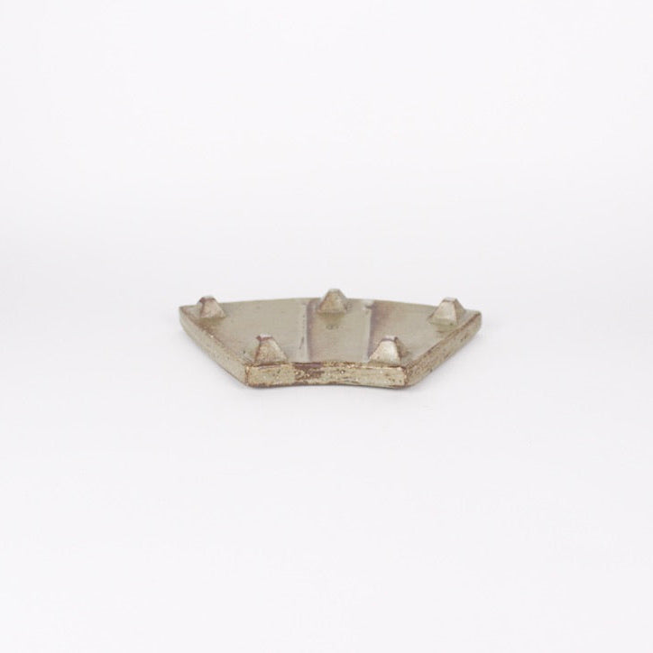 Korean Fan-Shaped Buncheong Ceramic Plates