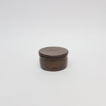 Korean Onggi Earthenware Flat Round Jar with Lid, 2 Sizes