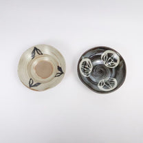 Japanese Ceramic Plate, Abstract Brushwork, Black