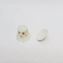Korean Wood-fired Porcelain Dotted Gaiwan Teapot, Cooling Vessel &amp; Tea Cup