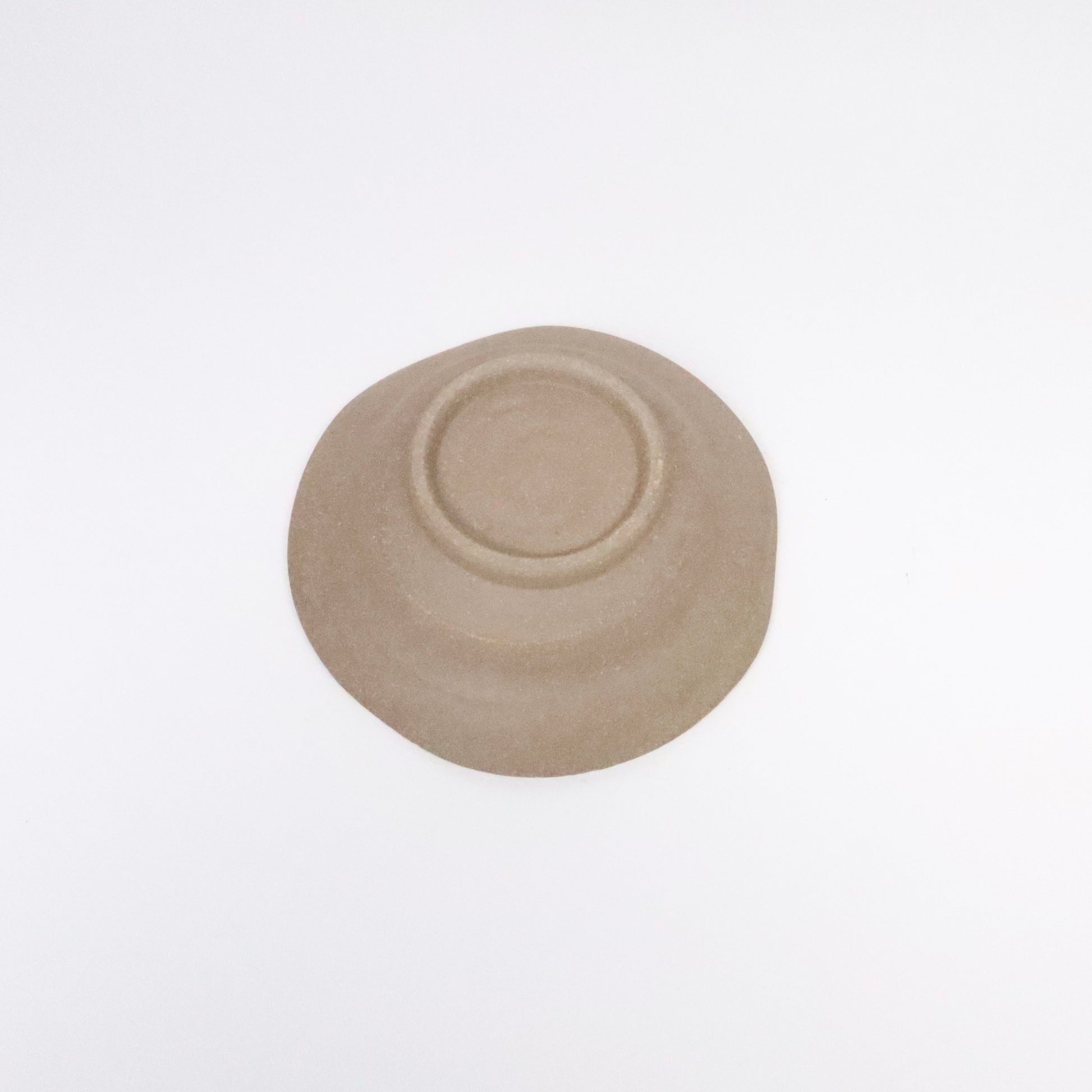 Japanese Ceramic Plate, Abstract Brushwork, Beige