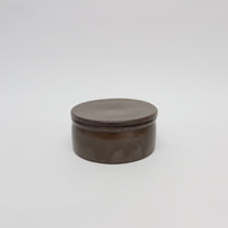 Korean Onggi Earthenware Flat Round Jar with Lid, 2 Sizes