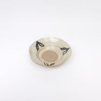 Japanese Ceramic Plate, Abstract Brushwork, Beige