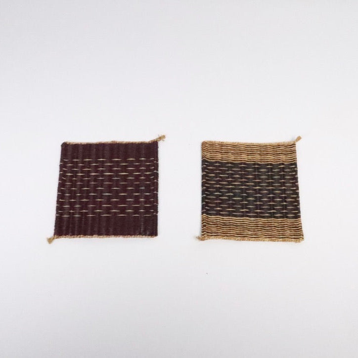 Handcrafted Square Yellow Hemp/Jute Coaster, Two Colors