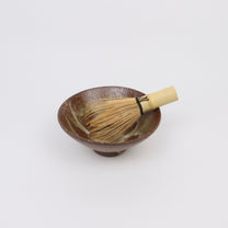 Japanese Shigaraki Hira-nari 平形 Matcha Bowl, Ash Glaze