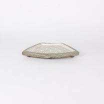 Korean Fan-Shaped Buncheong Ceramic Plates