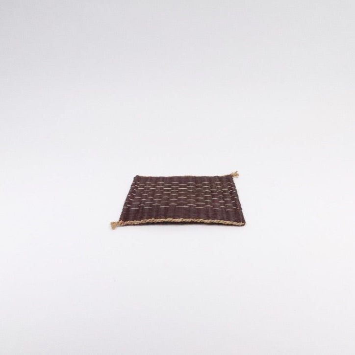 Handcrafted Square Yellow Hemp/Jute Coaster, Two Colors