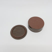 Korean Onggi Earthenware Flat Round Jar with Lid, 2 Sizes