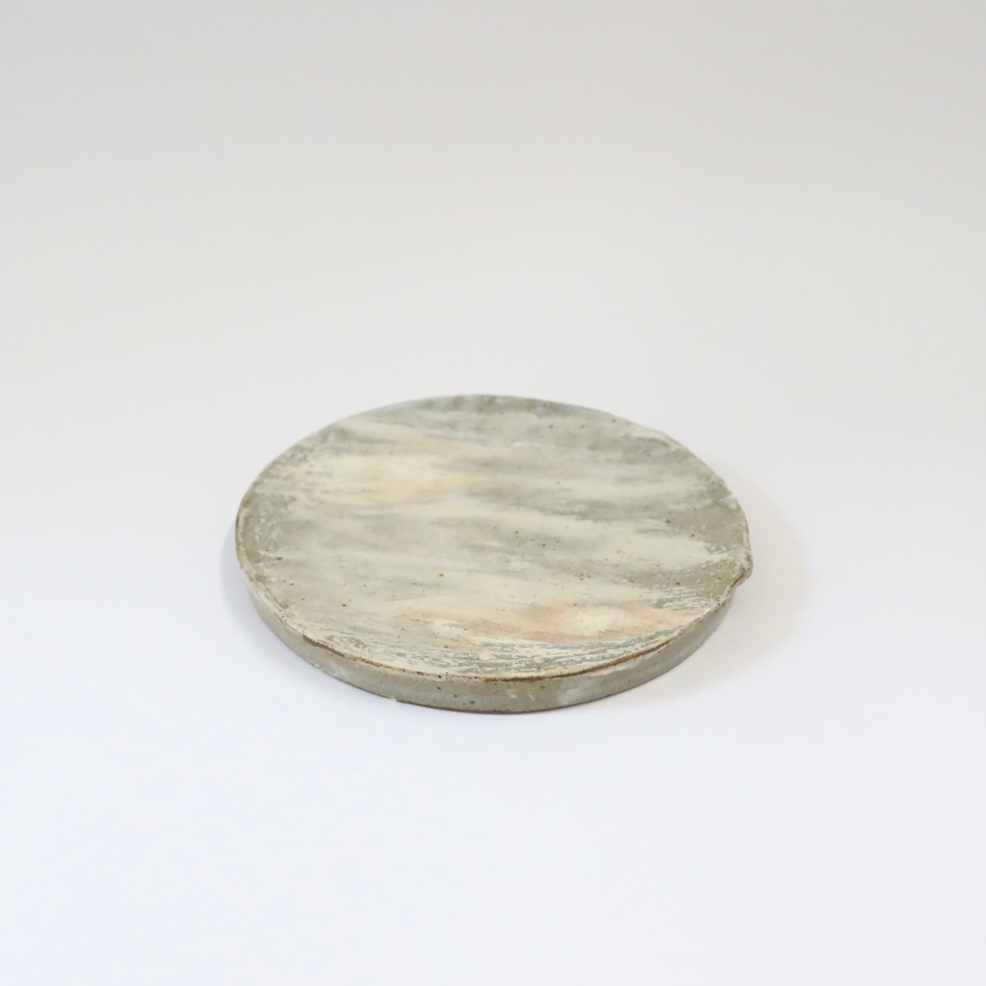 Korean Buncheong Texturized Round Shape Plates, 3 Sizes