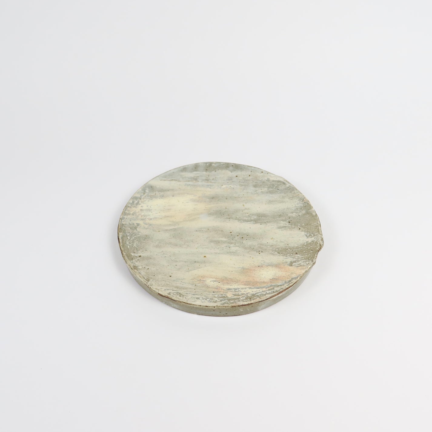 Korean Buncheong Texturized Round Shape Plates, 3 Sizes