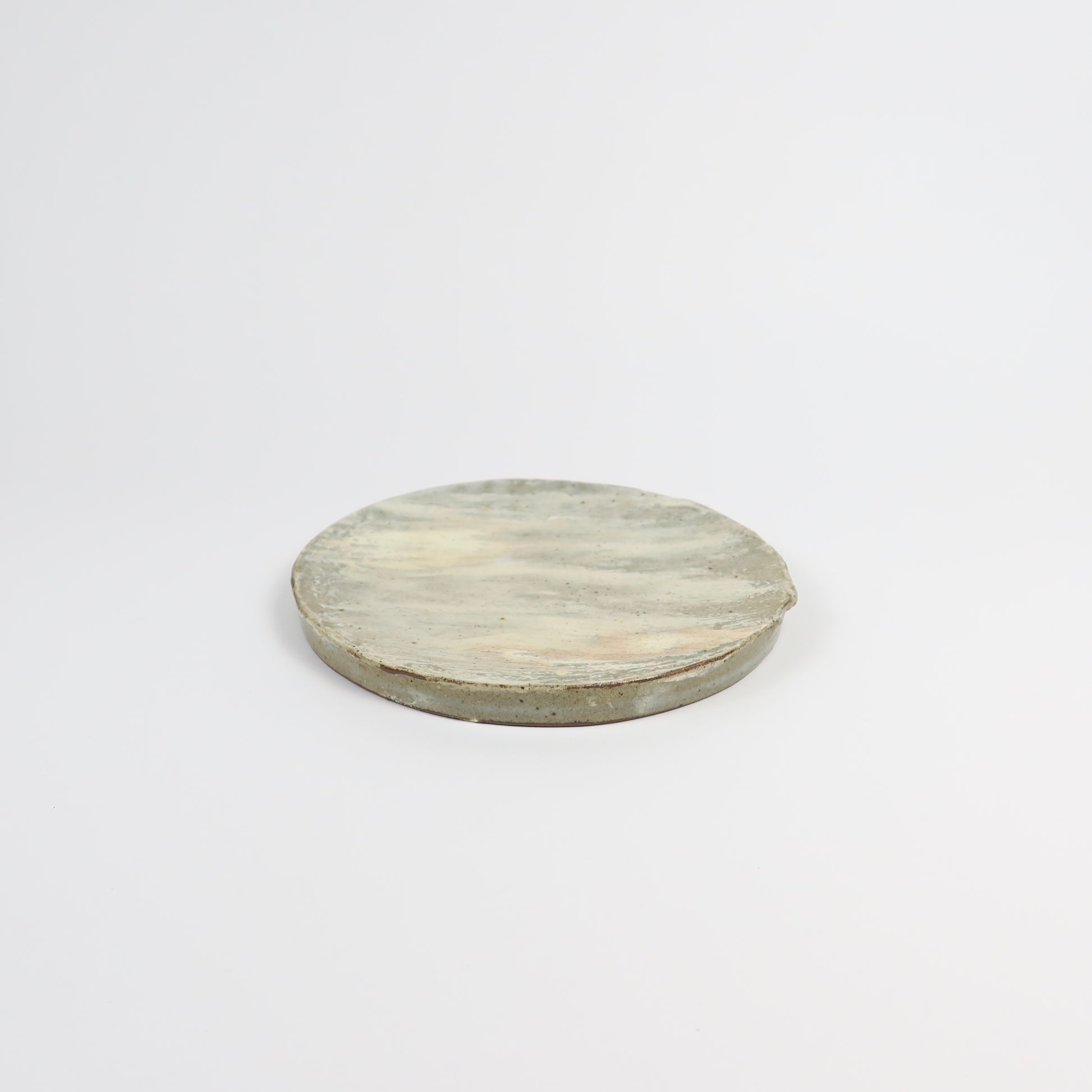 Korean Buncheong Texturized Round Shape Plates, 3 Sizes