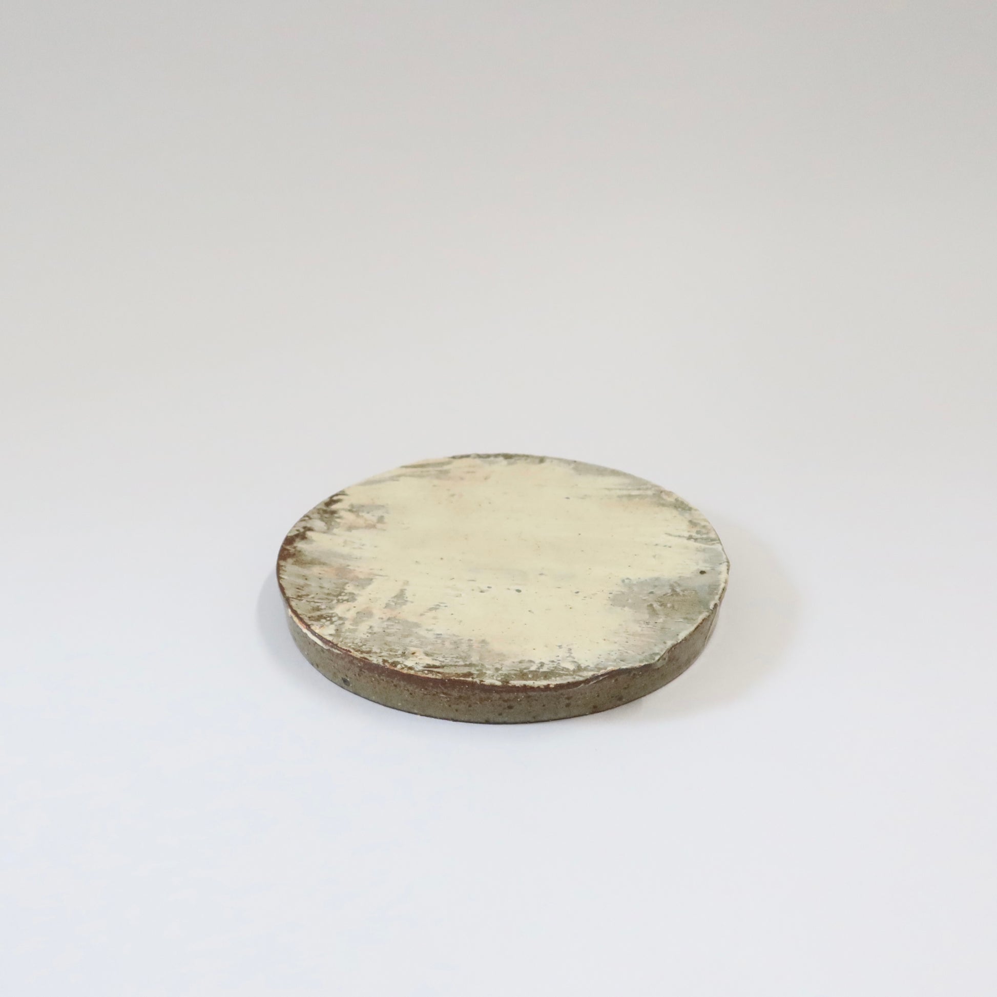 Korean Buncheong Texturized Round Shape Plates, 3 Sizes