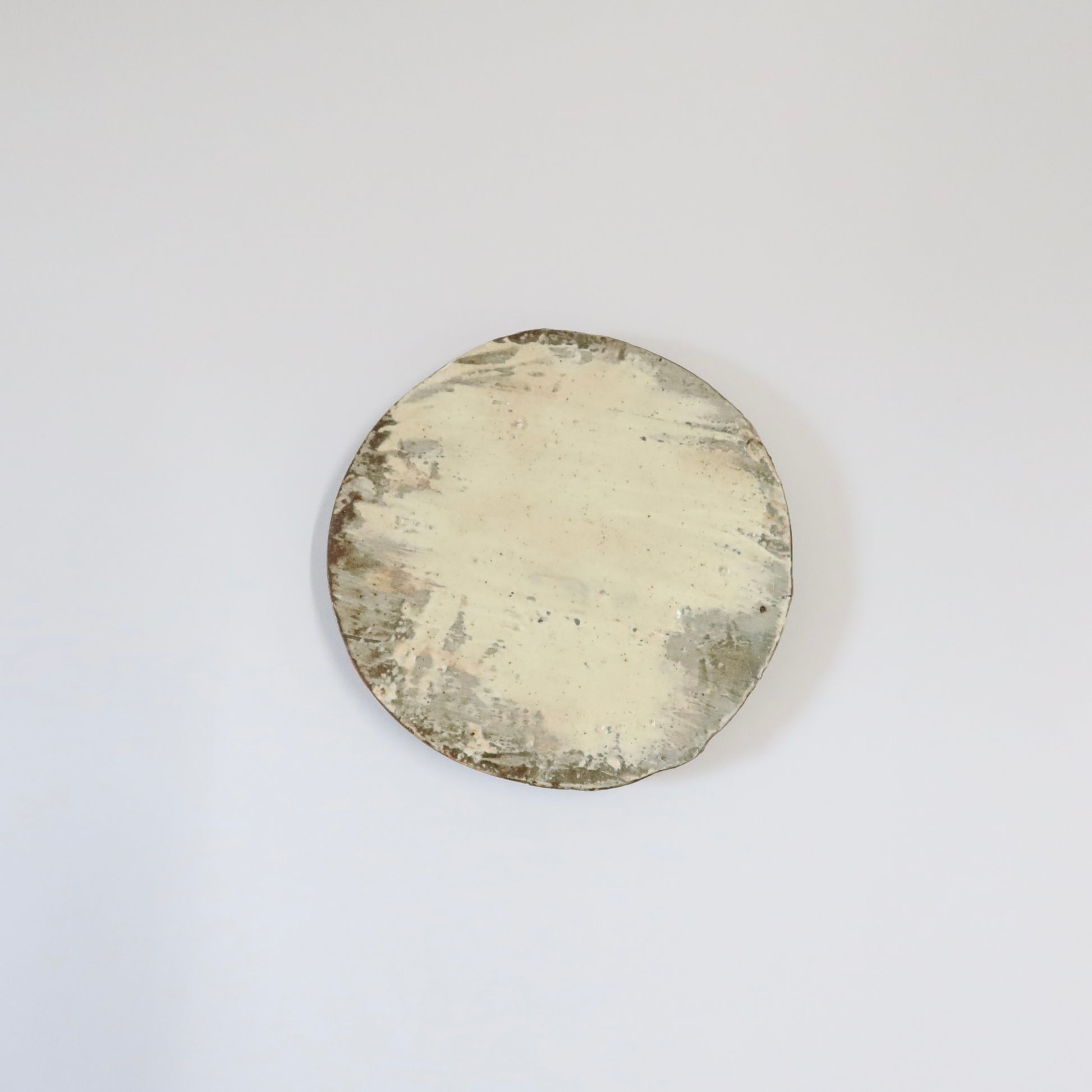 Korean Buncheong Texturized Round Shape Plates, 3 Sizes