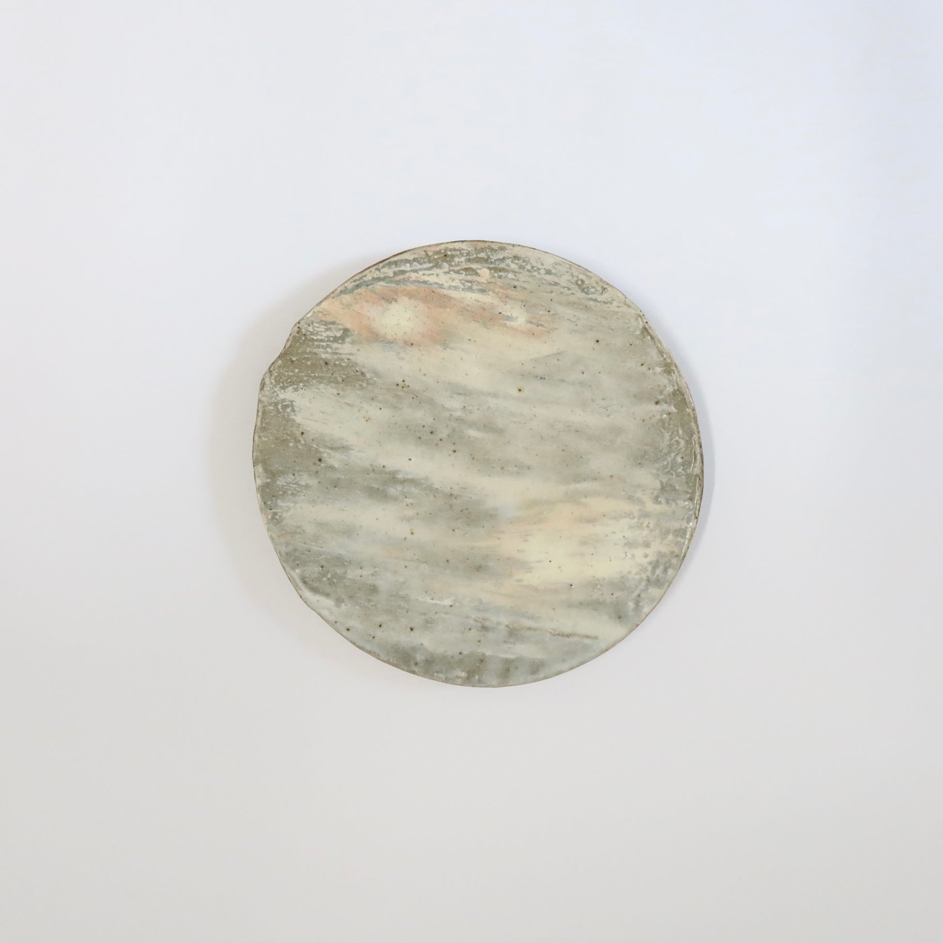 Korean Buncheong Texturized Round Shape Plates, 3 Sizes