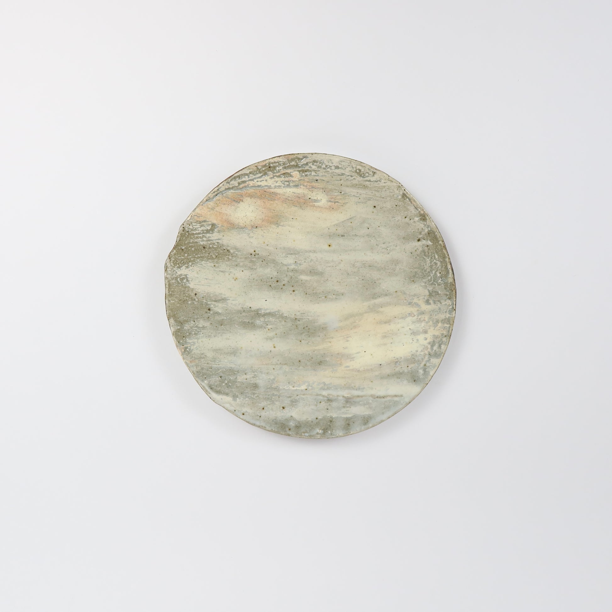 Korean Buncheong Texturized Round Shape Plates, 3 Sizes