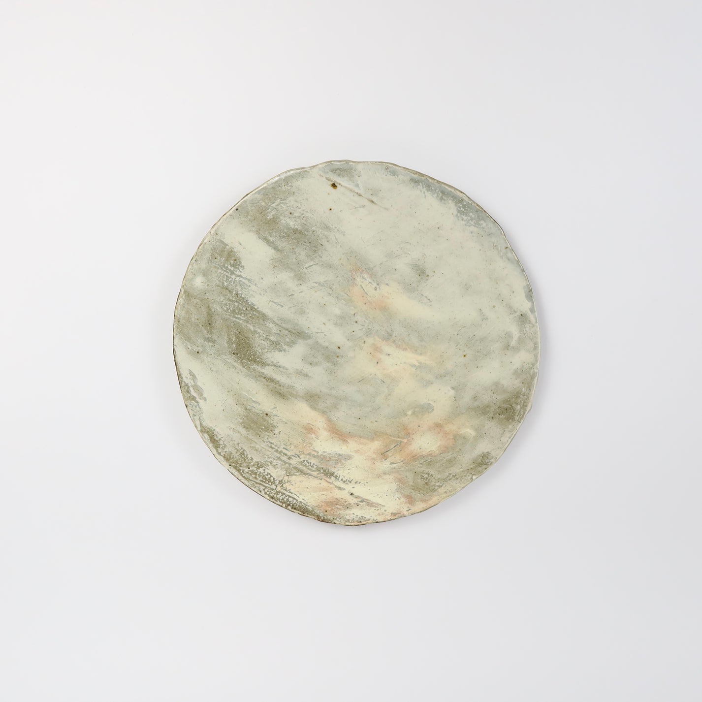 Korean Buncheong Texturized Round Shape Plates, 3 Sizes