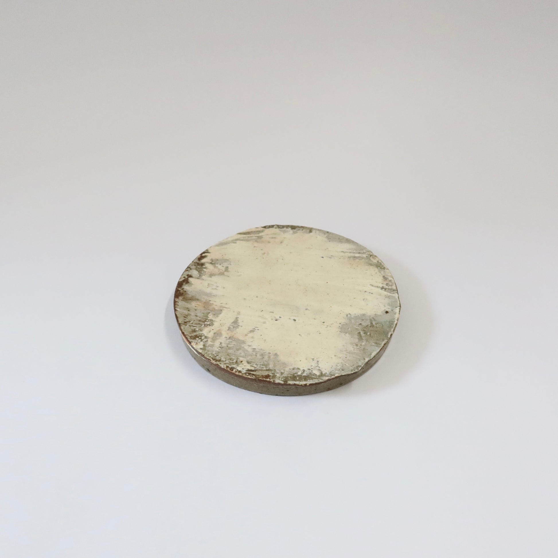 Korean Buncheong Texturized Round Shape Plates, 3 Sizes