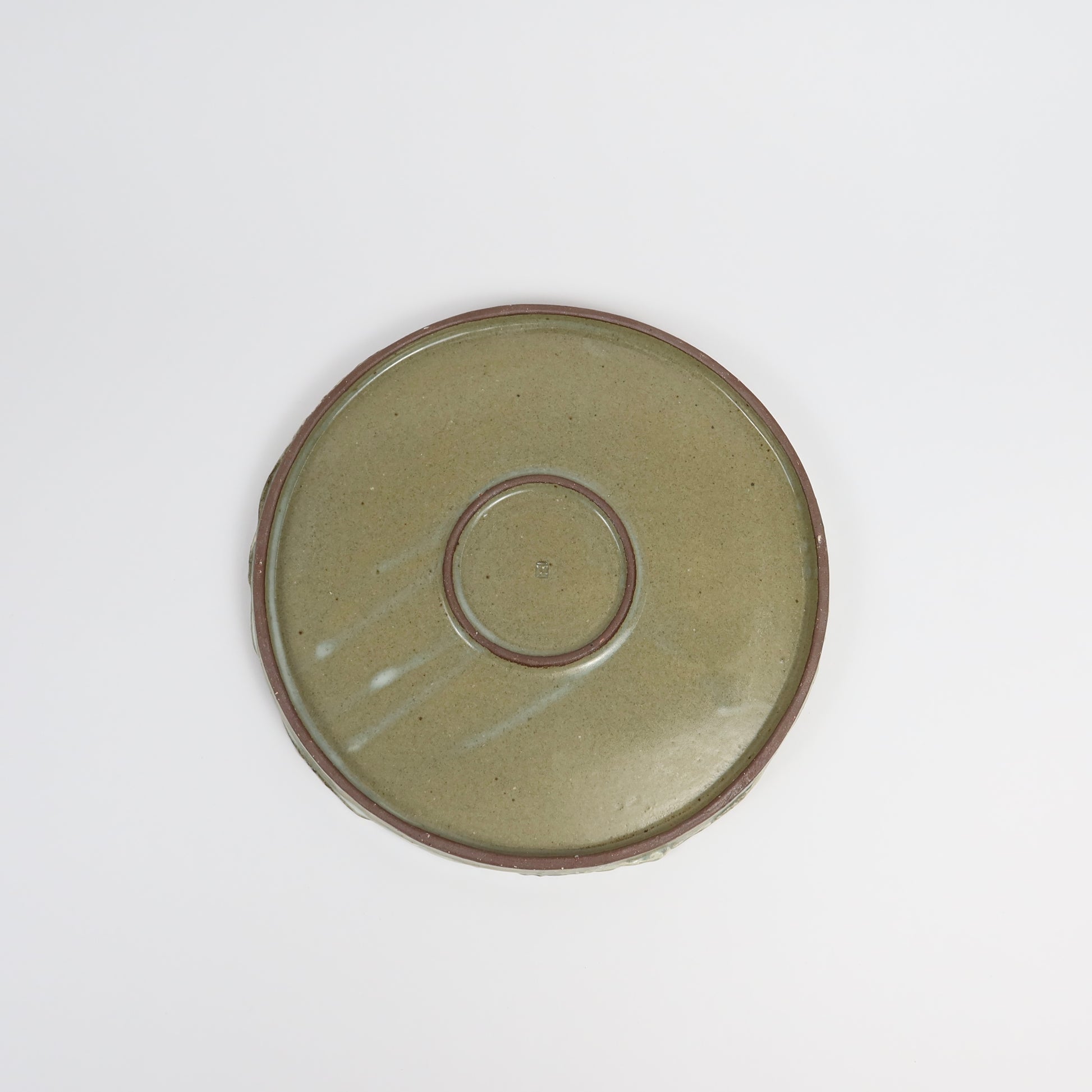 Korean Buncheong Texturized Round Shape Plates, 3 Sizes