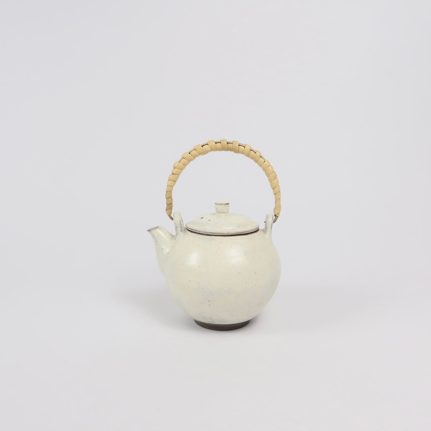 Korean Buncheong Teapot with Bamboo Handle