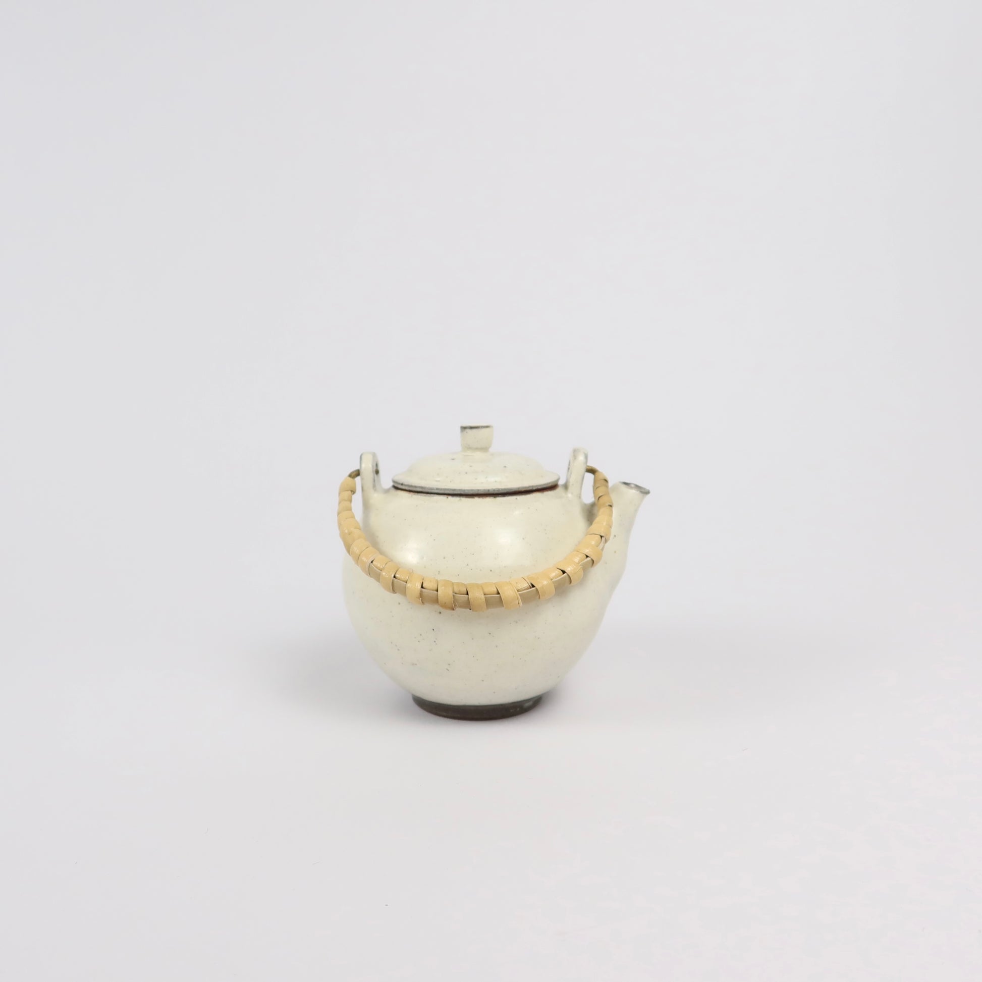 Korean Buncheong Teapot with Bamboo Handle