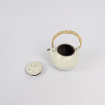 Korean Buncheong Teapot with Bamboo Handle