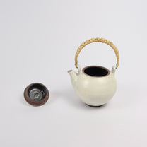 Korean Buncheong Teapot with Bamboo Handle