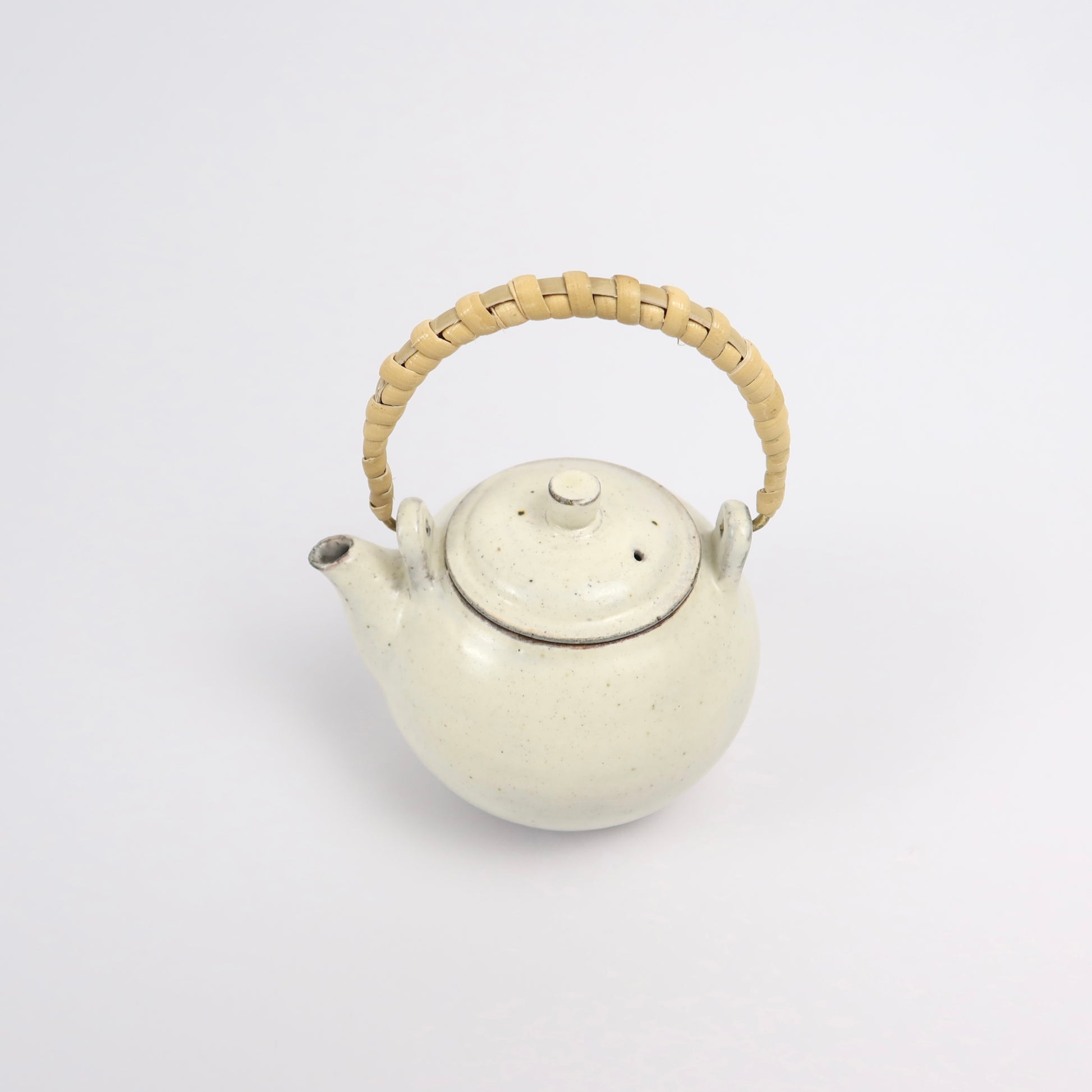 Korean Buncheong Teapot with Bamboo Handle