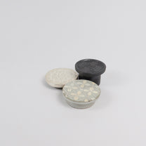 Korean Silver-Coated Chrysanthemum Ceramic Round Plate