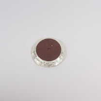 Korean Buncheong Silver Coated Ceramic Mini Saucer/Chasen Rest