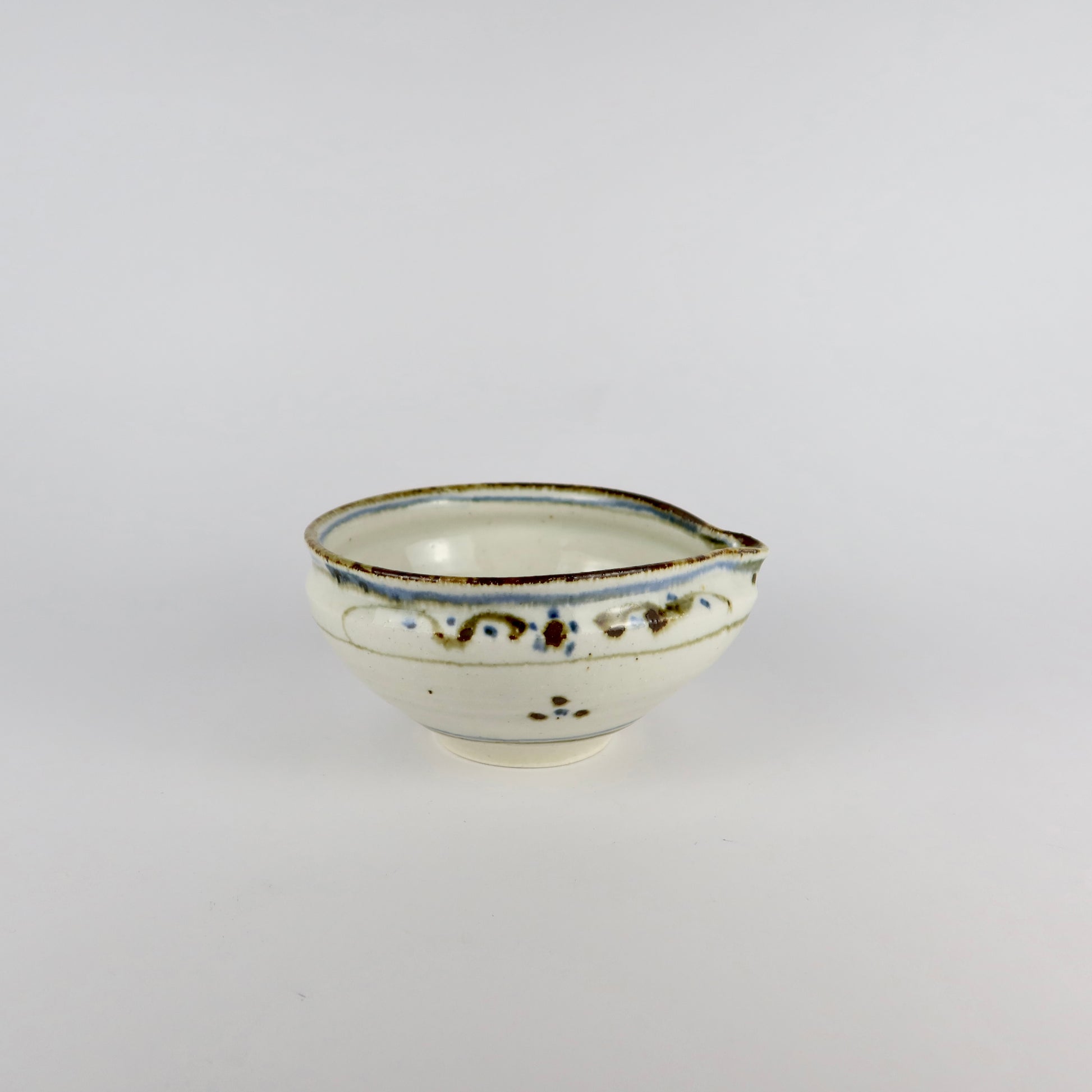 Japanese Haoto Katakuchi Matcha Bowl, Gosu Glazed