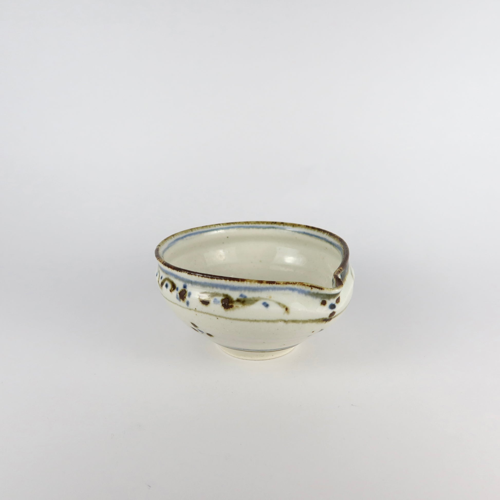 Japanese Haoto Katakuchi Matcha Bowl, Gosu Glazed