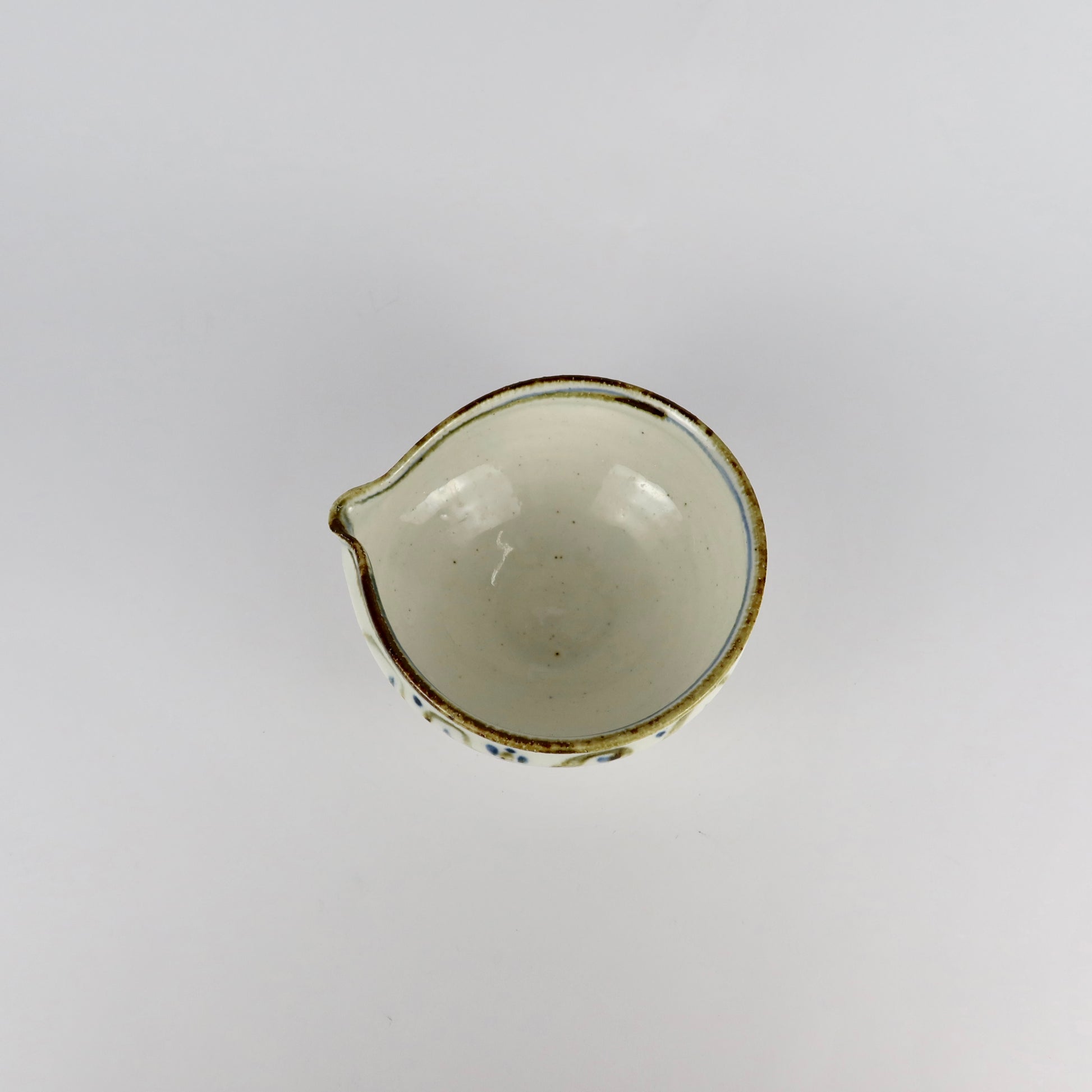 Japanese Haoto Katakuchi Matcha Bowl, Gosu Glazed