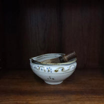 Japanese Haoto Katakuchi Matcha Bowl, Gosu Glazed