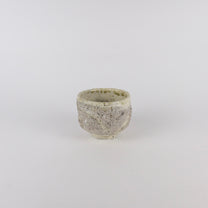 Wood-fired Ash-Glaze Ceramic Tea Cup, Mossy Green &amp; Gray