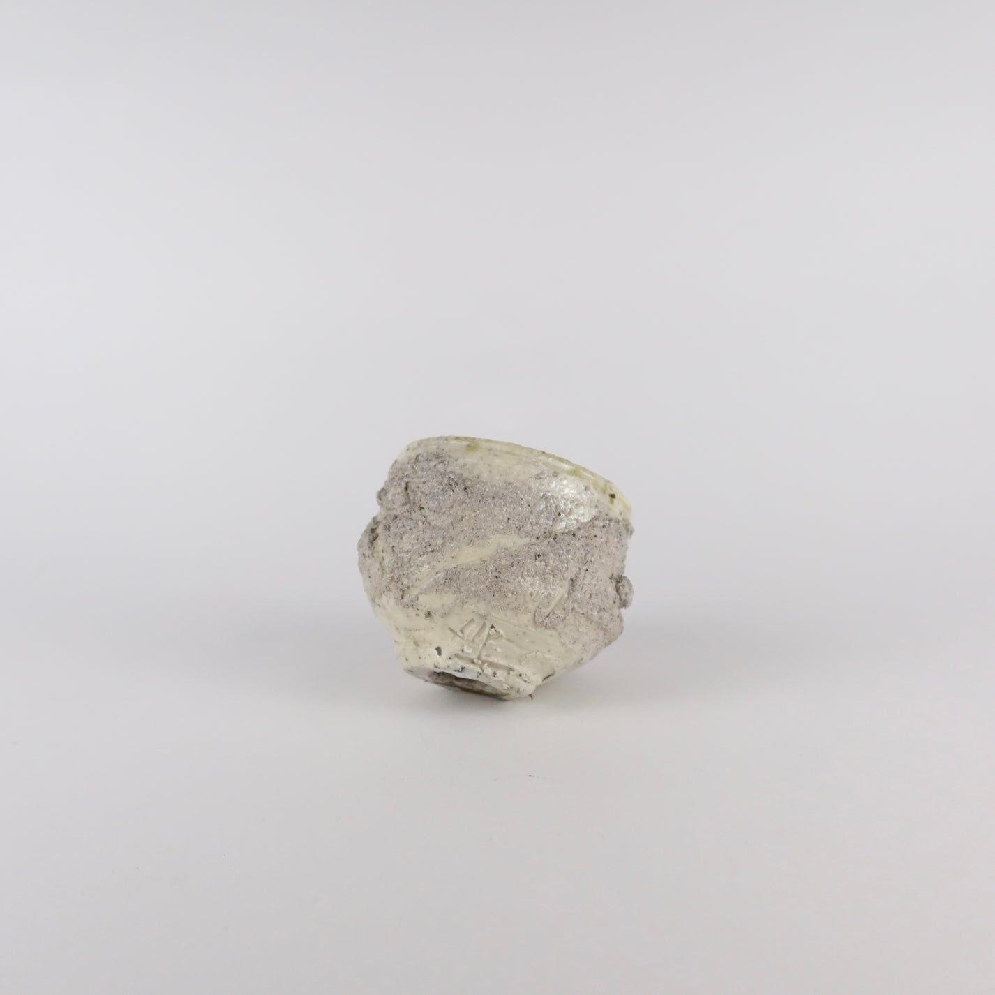 Wood-fired Ash-Glaze Ceramic Tea Cup, Mossy Green &amp; Gray