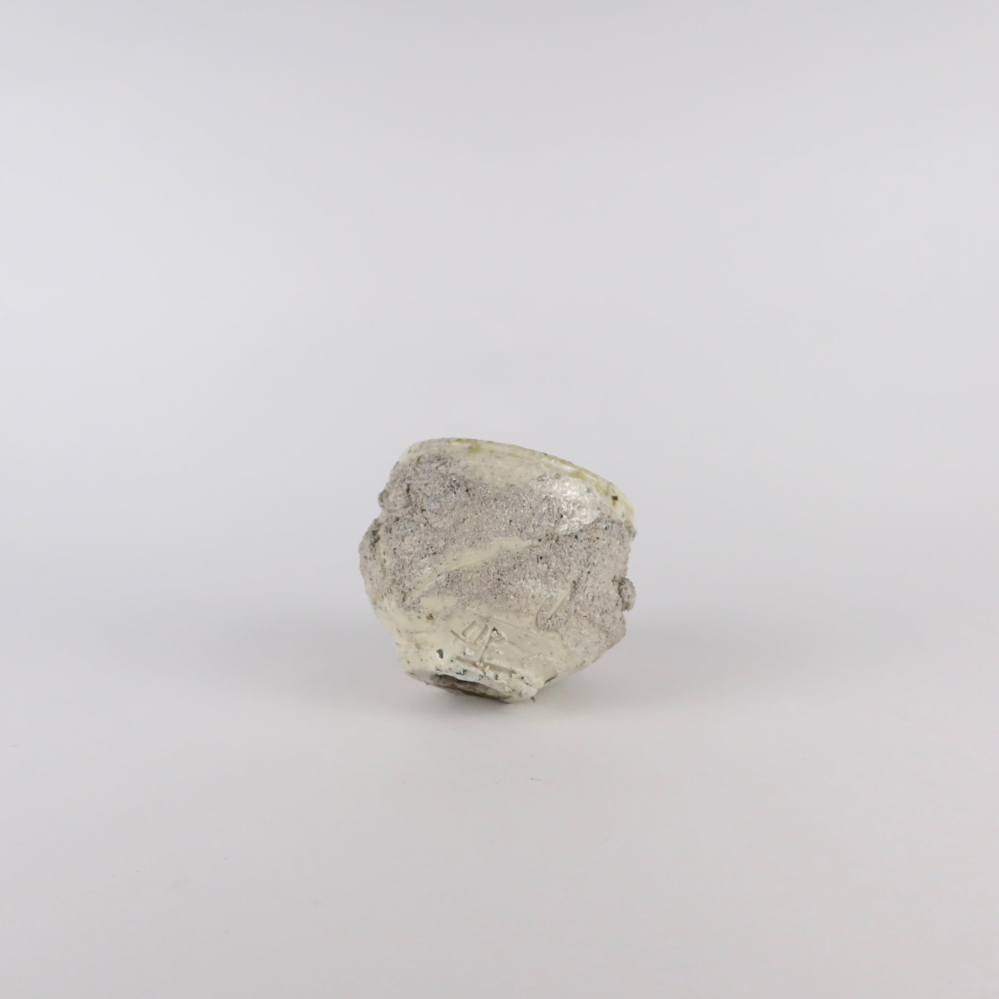 Wood-fired Ash-Glaze Ceramic Tea Cup, Mossy Green &amp; Gray