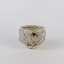 Wood-fired Ash-Glaze Ceramic Tea Cup, Mossy Green &amp; Gray