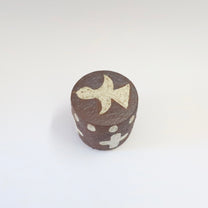 Korean Wood-fired Lidded Vessel with Bird Motif