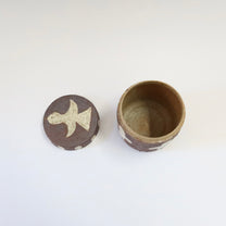 Korean Wood-fired Lidded Vessel with Bird Motif